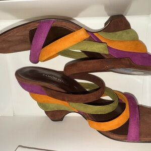 Ramon Tenza multi-colored suede sandals